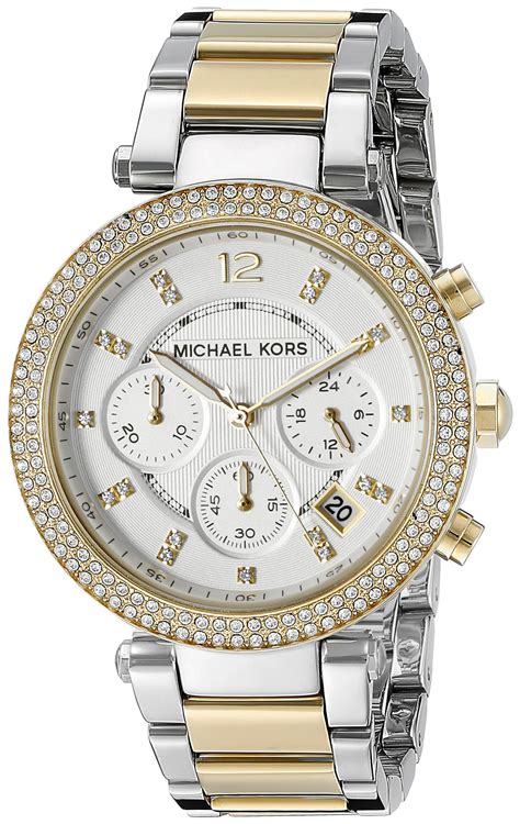 michael kors mk5626 parker bi colour ladies watch|Michael Kors Parker Glitz Silver Dial Two.